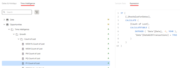Bravo Time Intelligence measure