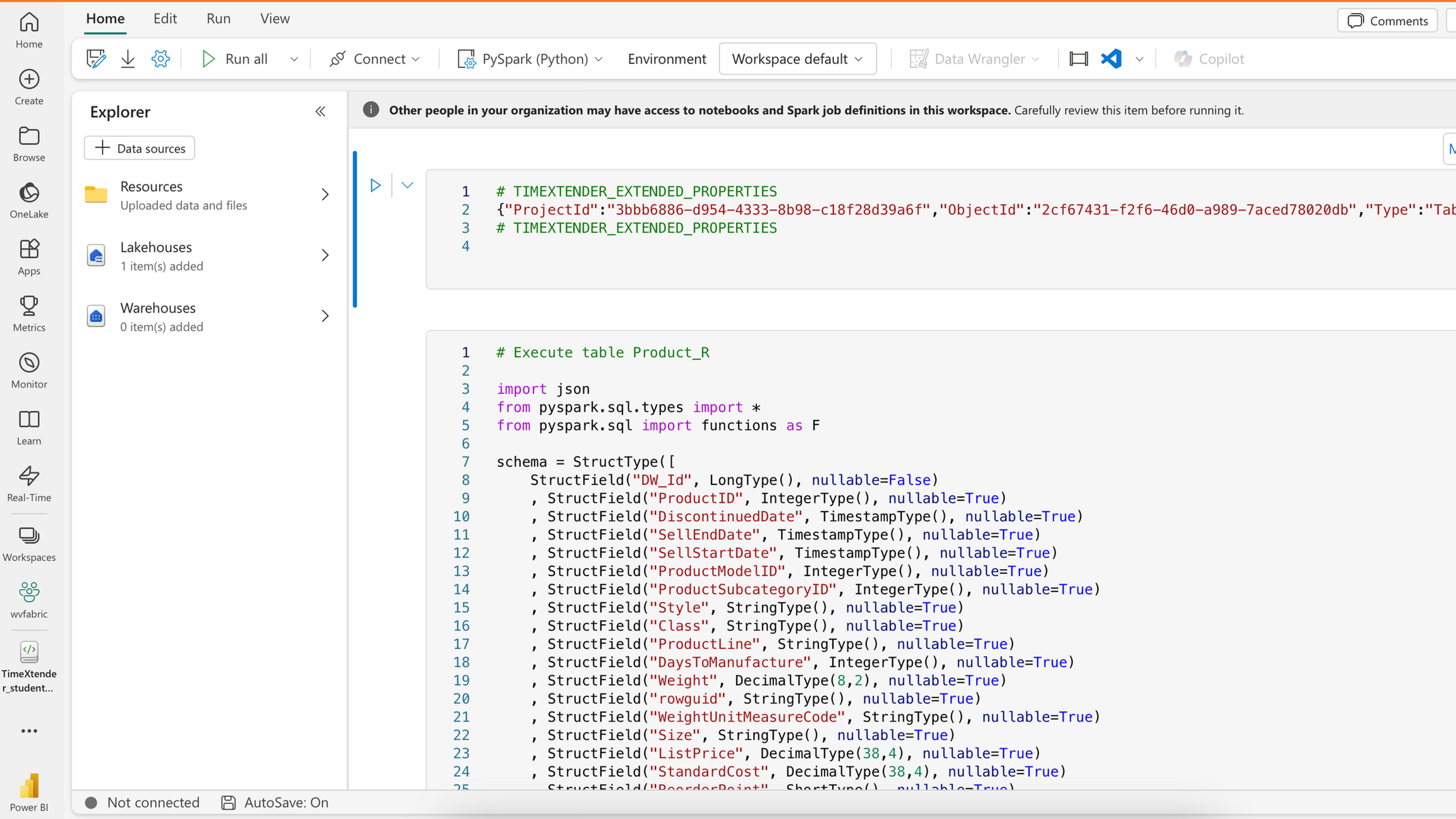 Generated Notebook code