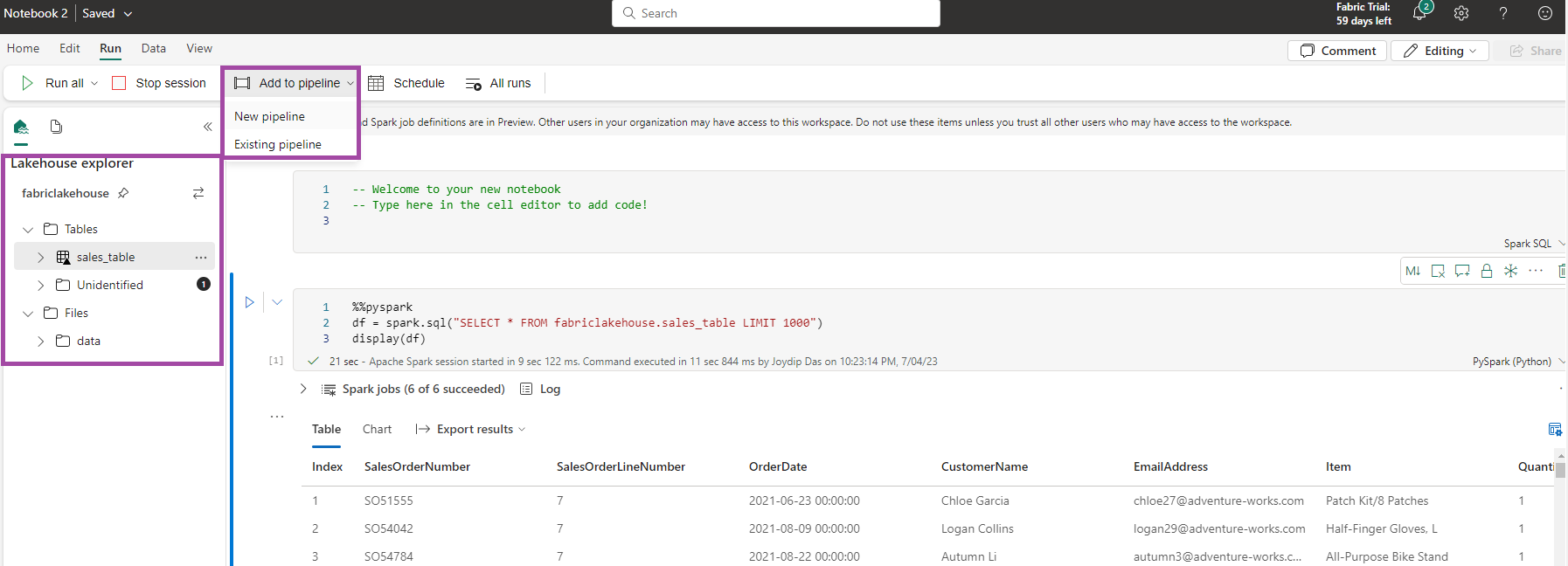 A Quick look at the Spark Notebook