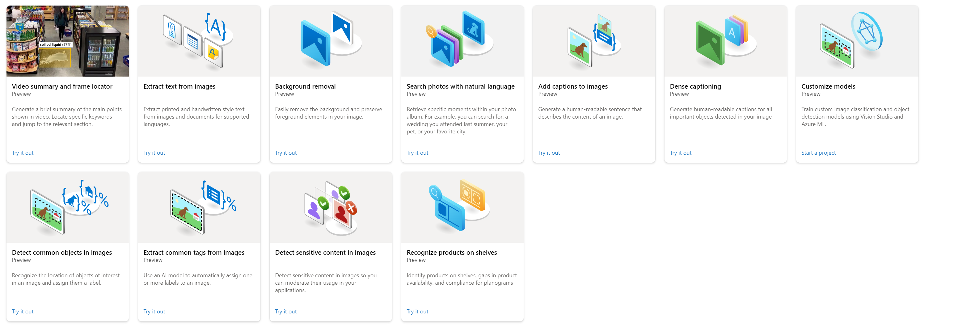 Building blocks Azure Vision Cognitive Service