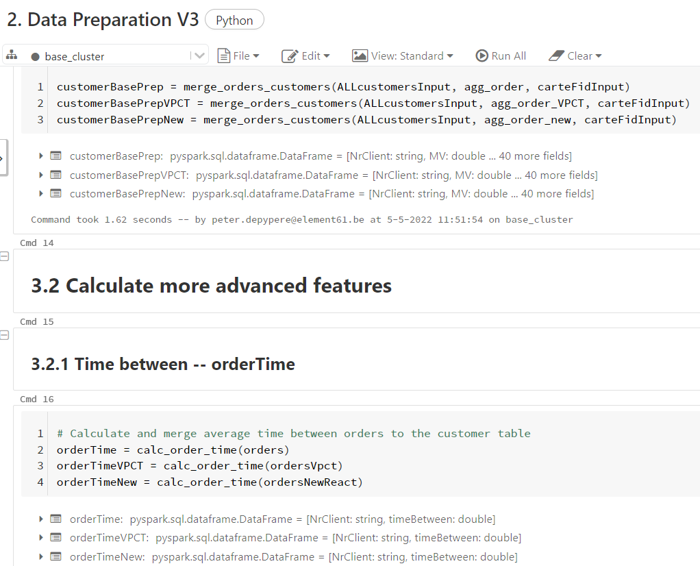 Databricks code screenshot