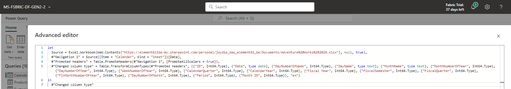 Edit Power Query and copy-paste