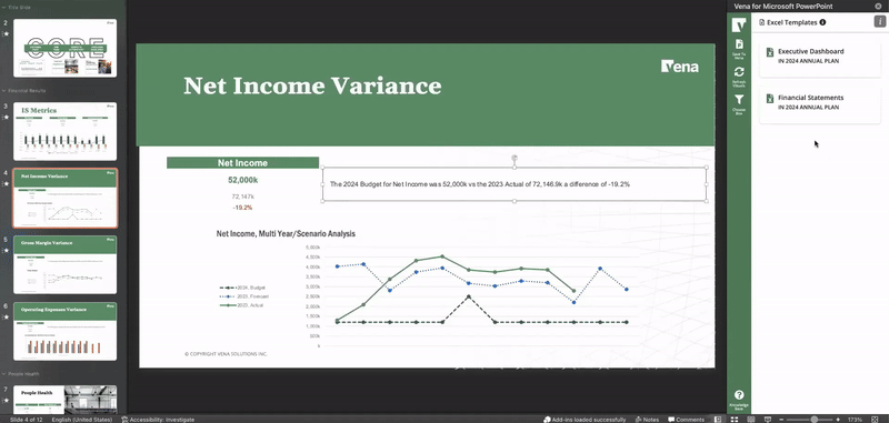 Vena for PowerPoint - Filtering