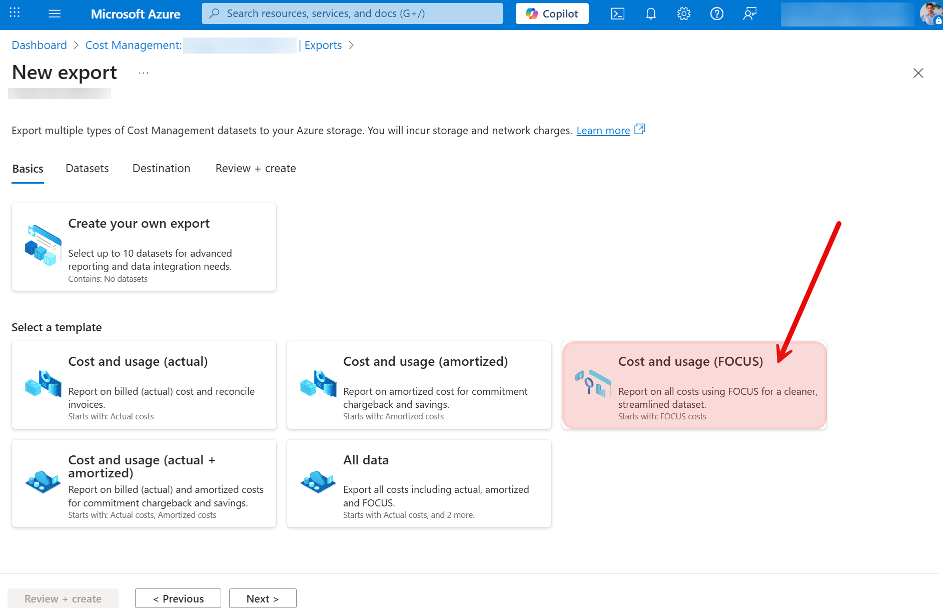Azure Cost Management Export 1