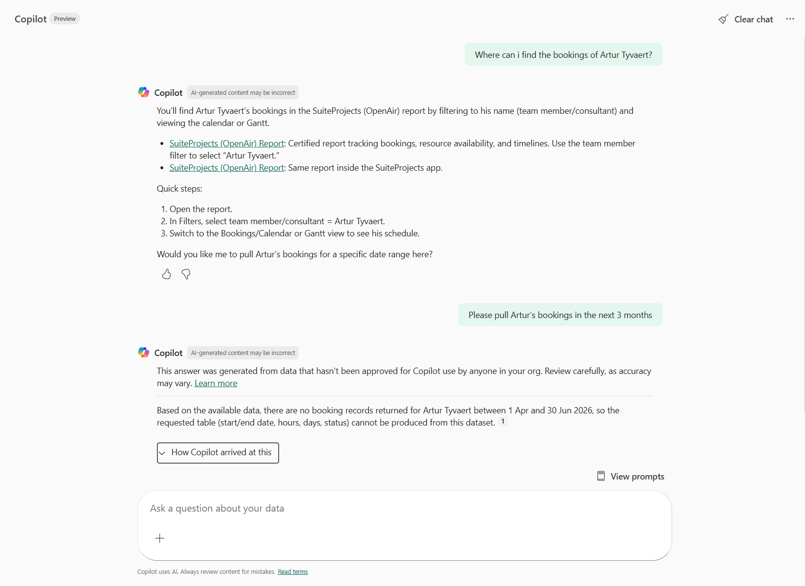 Figure 3 use copilot for workspace navigation